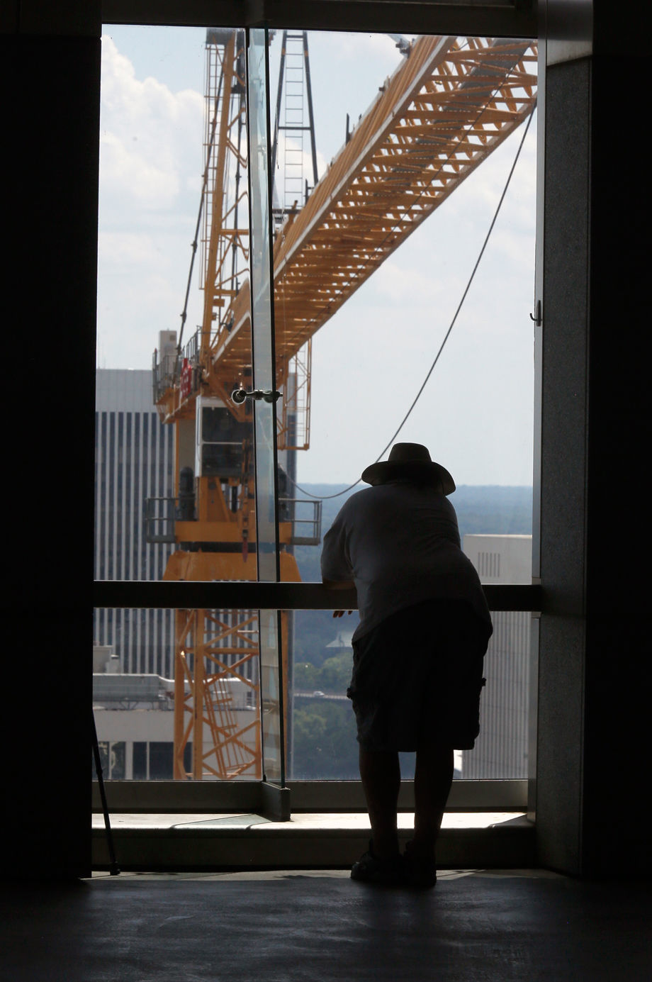 Downtown crane Monday